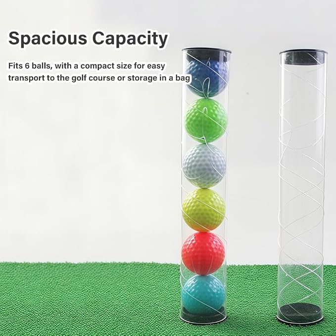 2 Pack Clear Tube Golf Ball Storage Case, Golf Barrel Clear Tubes, Portable - Image 5