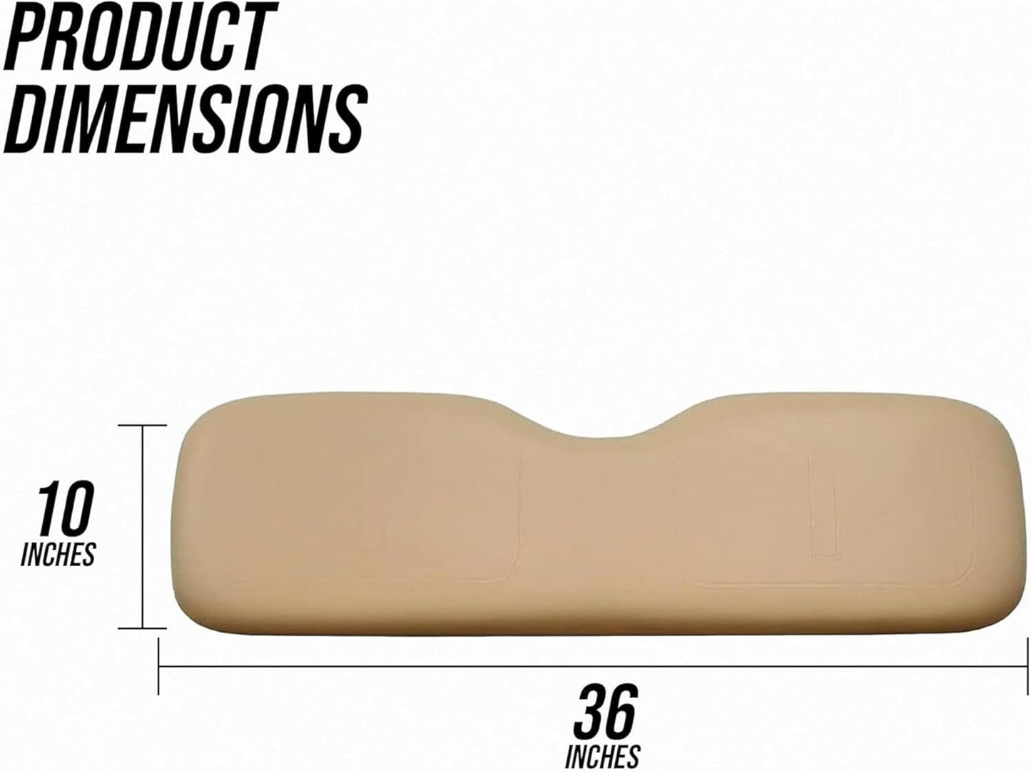 Huskey Parts Company Golf Cart Seat Cushion for Front Seat Lean Back, Tan Color for EZGO Medalist, TXT 1994 to 2013, Golf Cart Front Seat Replacement with Mounting Hardware