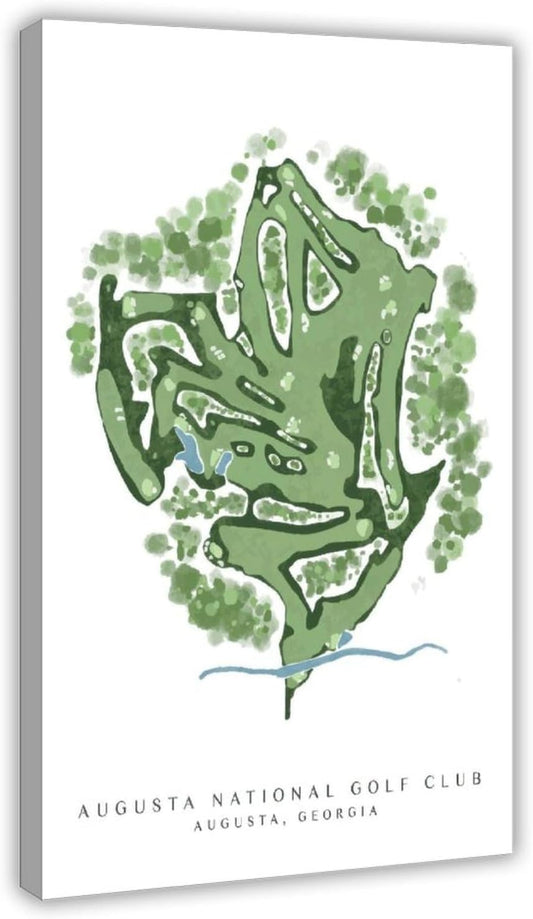 9W Golf Course Poster Green Scenery Decoration Wall Art for Office Living Room Frame-style 16x24inch(40x60cm)