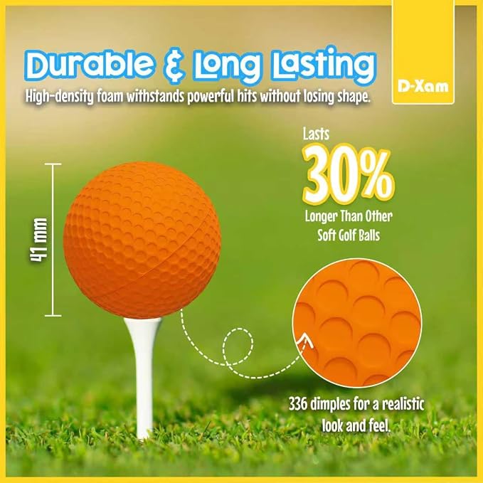 D-Xam Foam Golf Balls Bulk Practice Golf Ball Soft Multicolor - Image 4