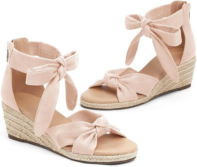 LAICIGO Womens Espadrilles Wedge Sandals Back Zipper Closure Open Toe Platform - Image 4