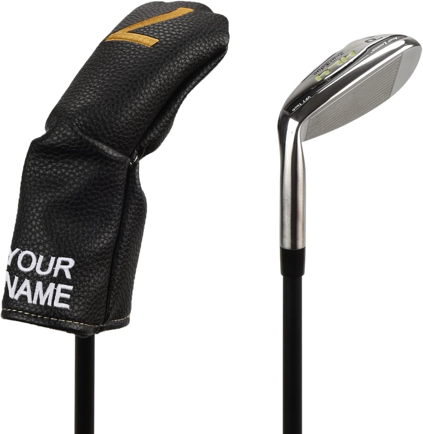 10pcs /Set Black Hybrid Iron Head Covers Protector with Large Gold No.