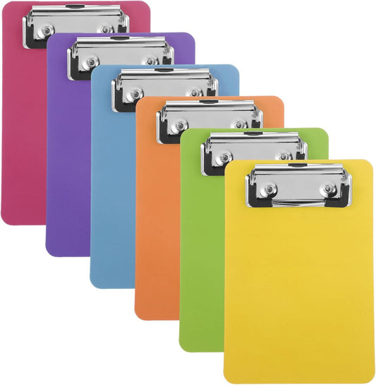 6 PCS Small Clipboards, Mini Clipboards 4×6 for Organizing Loose Papers, Shopping Lists, Golf Score Cards, A6 Classrooms Offices (6 Color)