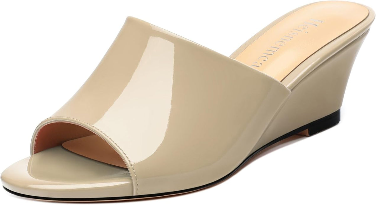 Wedge Sandals for Women Open Toe Wedge Heels Womens Matte High Heel Sandal by Heisnemca