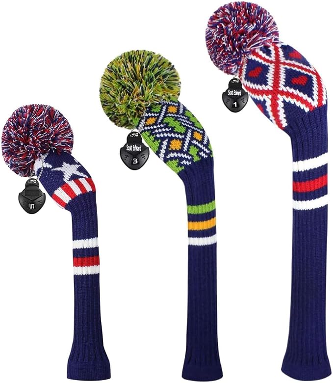 Scott Edward Knit Golf Head Covers by ScottEdward