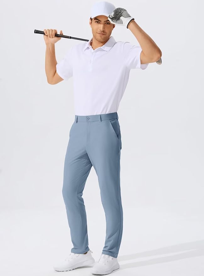 QPNGRP Men's Golf Pants 30"/32"/34" Inseam Lightweight Stretch Work Dress Pants - Image 2