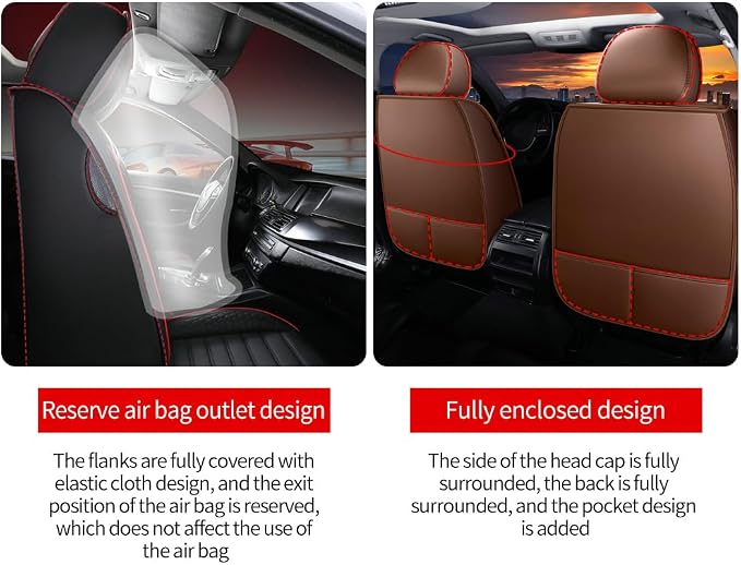 Leather Car Seat Covers for Volkswagen Golf 2001-2021, Car Seat Covers Full Set - Image 3