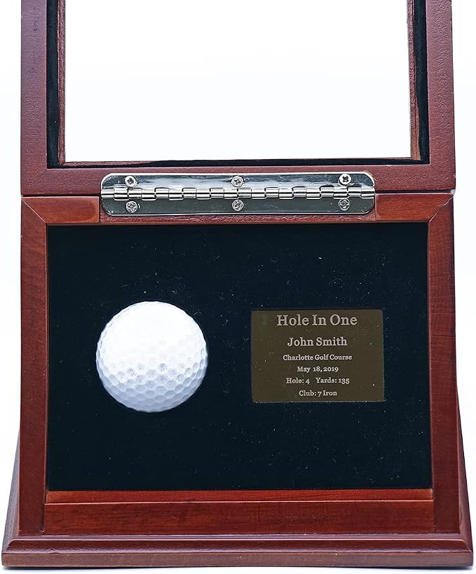 Show Box in One Golf Ball Beech Wood Display Case Box Shadow Box - Image 5