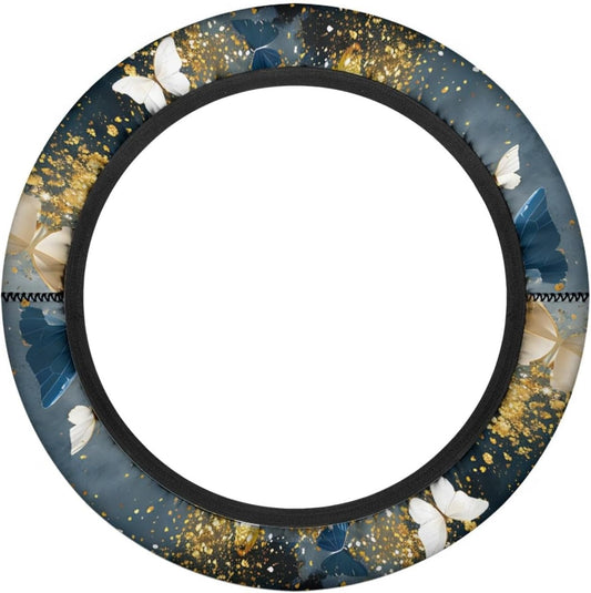 Blue Marble Print Golf Cart Steering Wheel Cover for Women Butterfly Golf Cart Steering Wheel Covers for Club Car Steering Wheel Cover