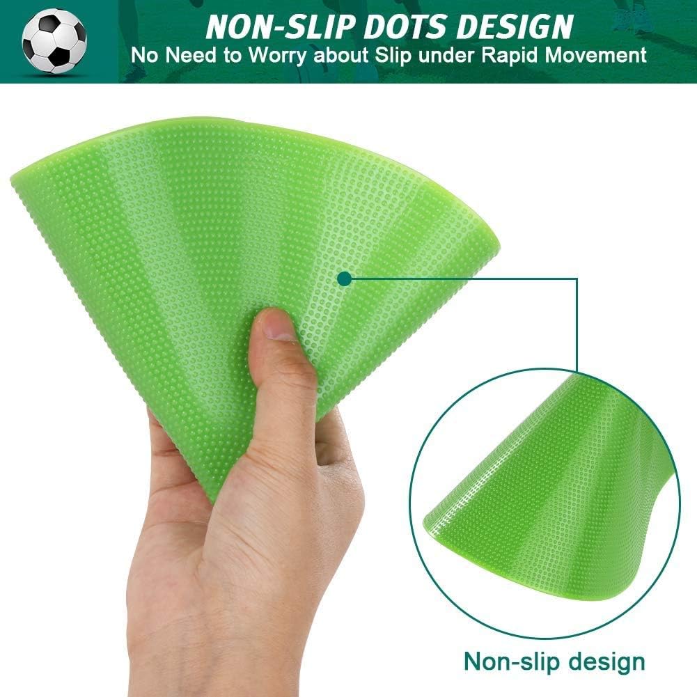 Poly Spots Spot Markers for Gym Floor 4.72inch 6inch 9inch 24Pcs Non-Slip Rubber Floor Dots Round Agility Markers Flat Cones for Sports Soccer Basketball PE Training, Dance, Classroom Activities