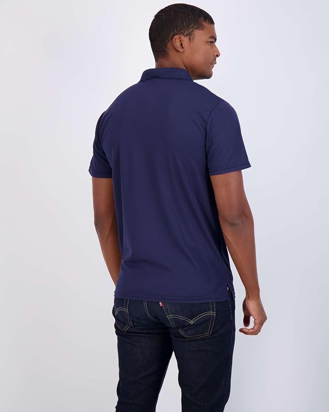 Real Essentials 3 Pack: Men's Quick-Dry Short Sleeve Athletic Performance Polo - Image 3