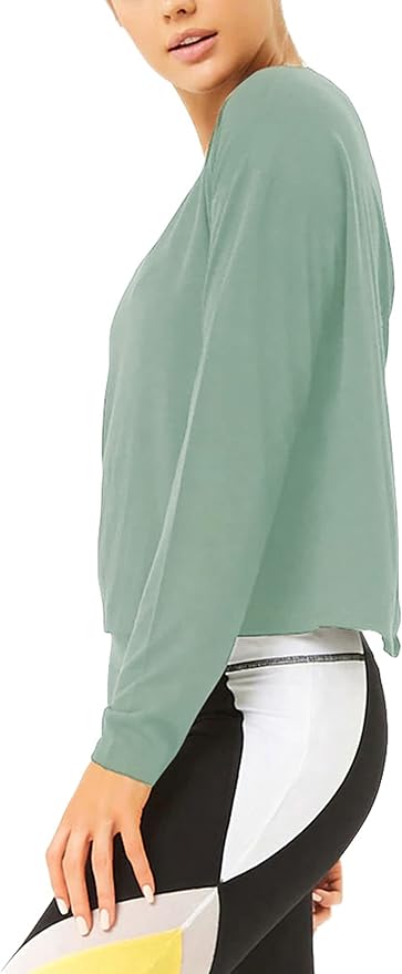 Bestisun Long Sleeve Workout Shirts Yoga Dance Tops Open Back Athletic Clothes - Image 3