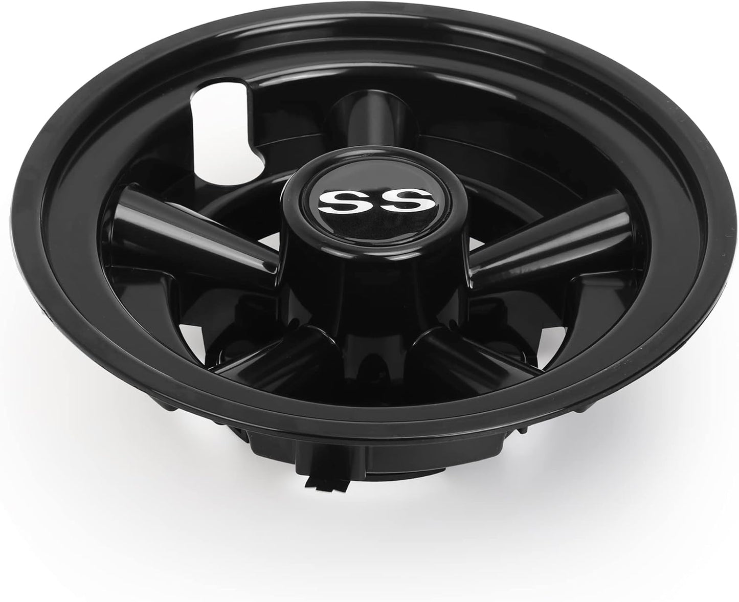 10L0L Golf Cart Wheel Covers Hub Caps for EZGO, Club Car, Yamaha - 8 Inch Snap-on Installation, Black, Set of 4