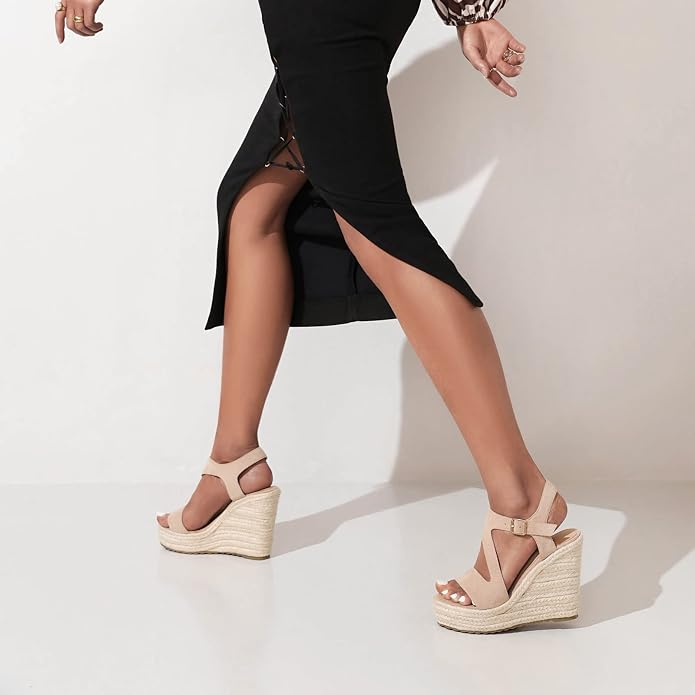 Women's Wedge Sandals, Espadrille Platform Summer Sandals, Wedge Ankle Strap - Image 6