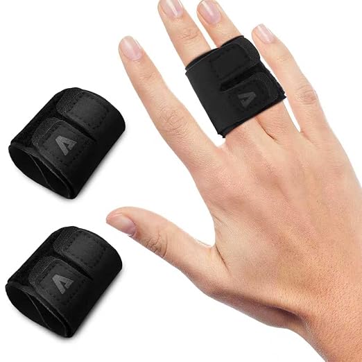 2PCS Finger Splints – Adjustable Neoprene Finger Straps/Wraps by KiiMos