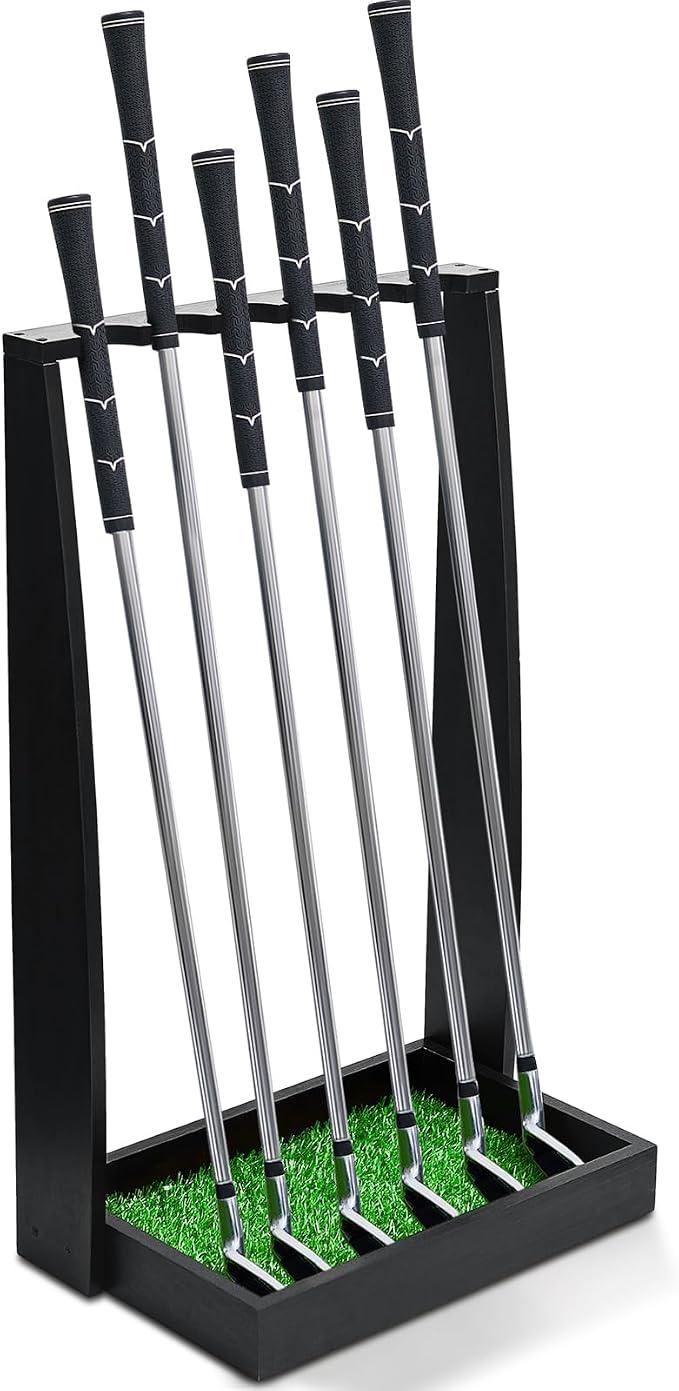 Lenwen Wooden Golf Putter Stand Golf Club Holder Stand Wooden Display Rack by Lenwen