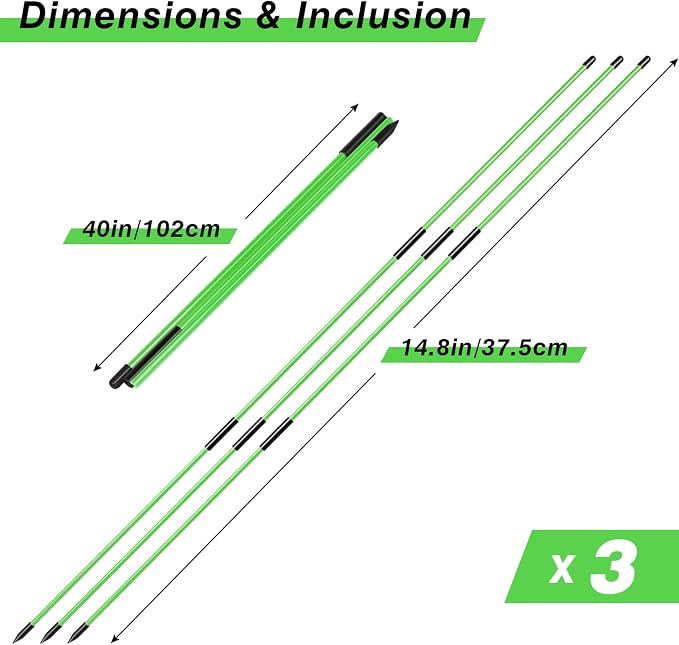 Professional 2 or 3 or 4 Pack Collapsible Golf Alignment Sticks, Premium 40" - Image 3