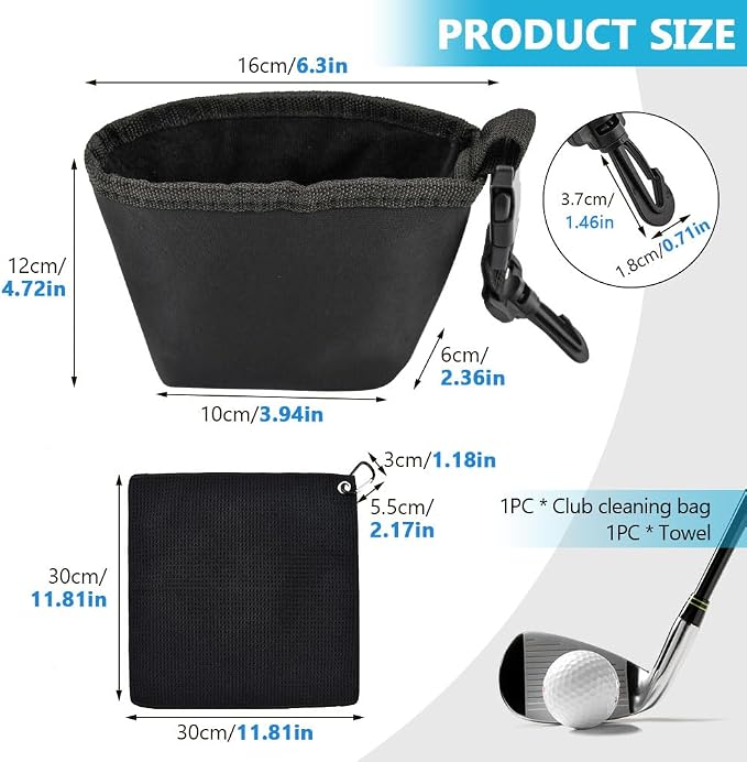 Golf Club and Golf Ball Cleaning Bag - Image 3