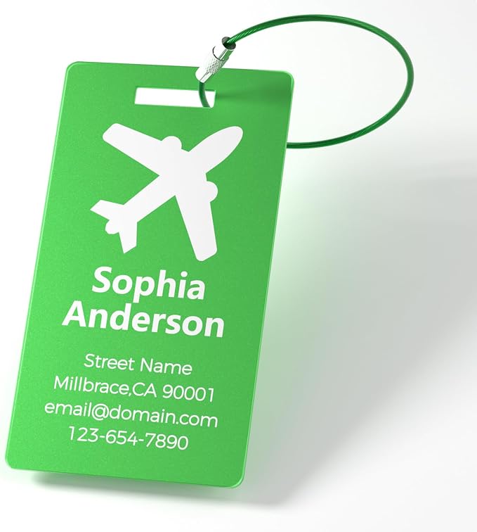 4 Personalized Metal Luggage Tags - Image 7