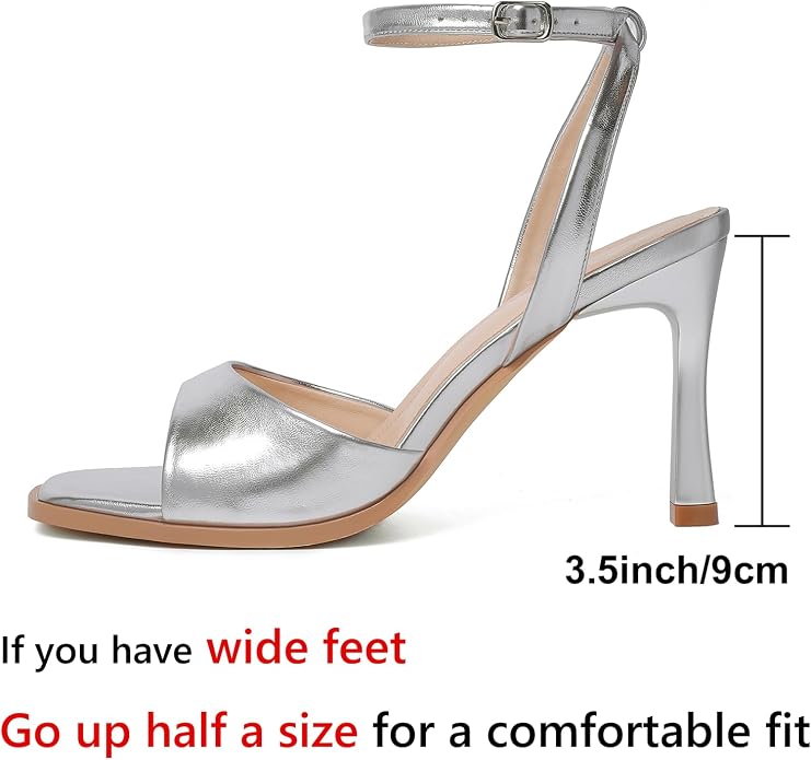 Mostrin Strappy Heels for Women Square Open Toe Lace Up Heeled Sandals Ankle - Image 2