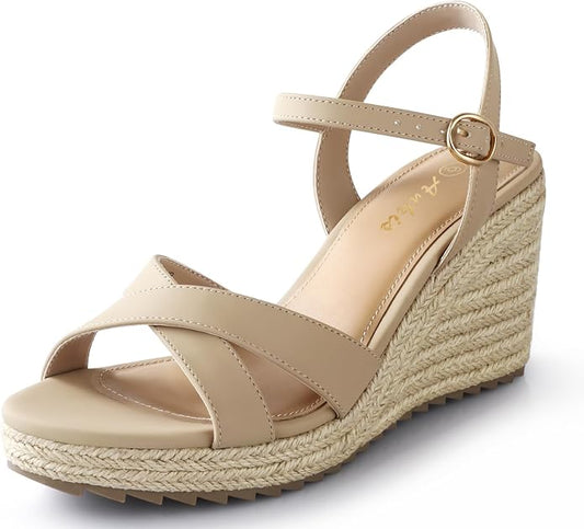 Ankis Wedge Sandals for Women, Espadrille Womens Wedge Sandals Comfortable Open by Ankis