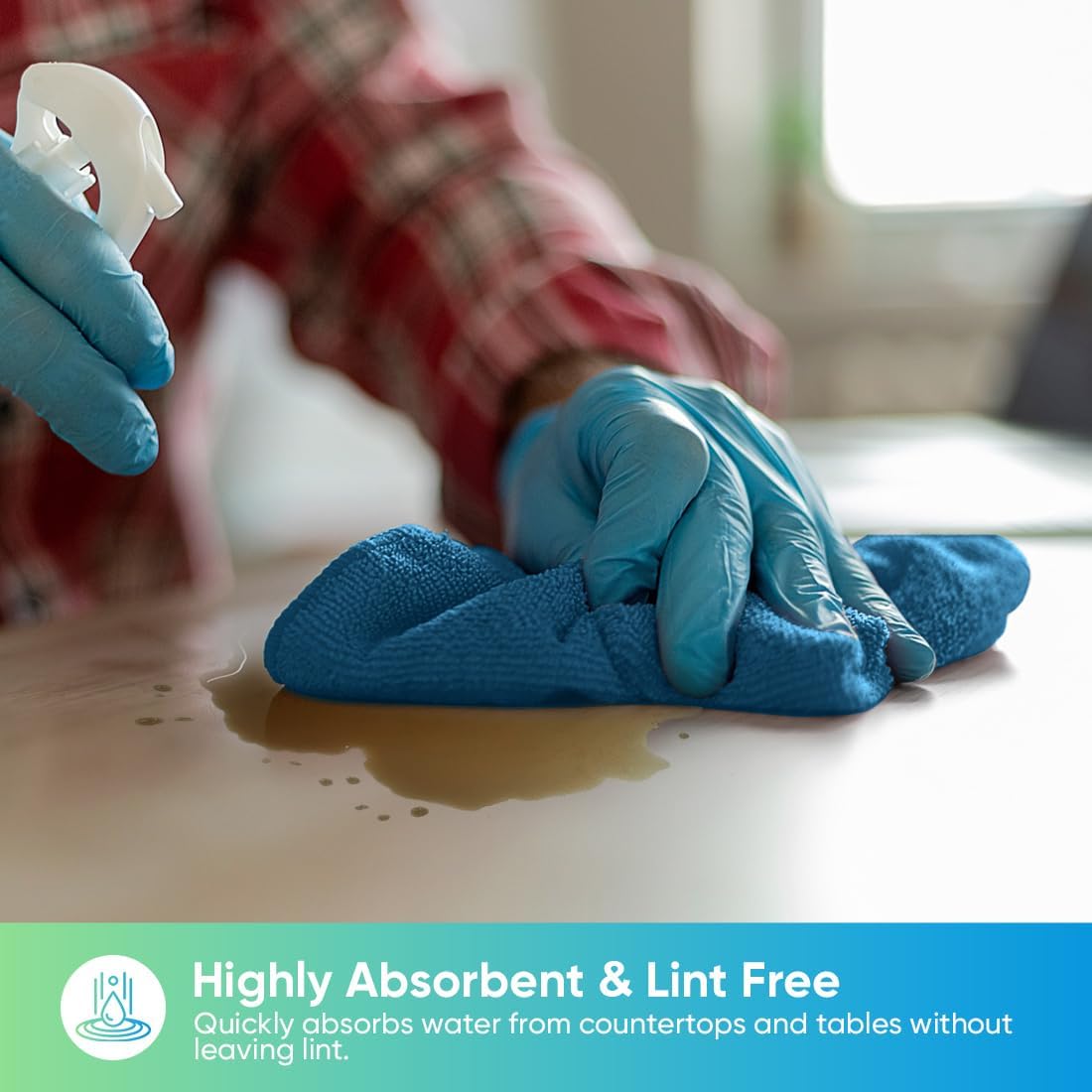 HOMEXCEL Navy Blue Microfiber Cleaning Cloth, 24 Pack Cleaning Towels for Kitchen, Lint Free, Scratch-Free, Highly Absorbent, and Reusable Cleaning Rags for House, Window, Cars, 11.5 X11.5 inch