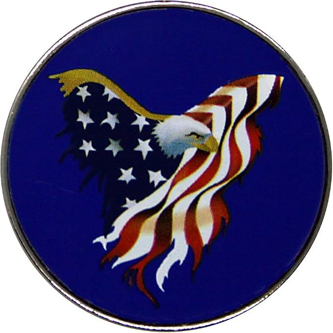 USA Flag Golf Ball Marker with USA Flag Hat Clip by BeTheBall4U