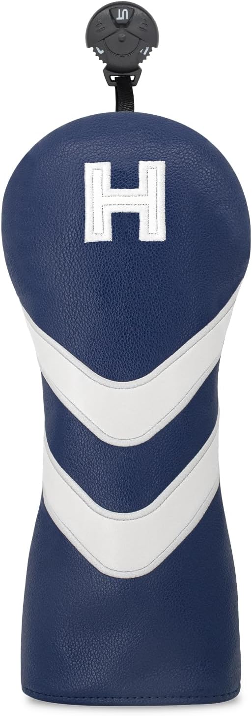 Golf Head Cover Golf Club Blue Leather Headcovers Set Fits Driver Fairway Wood by Unknown