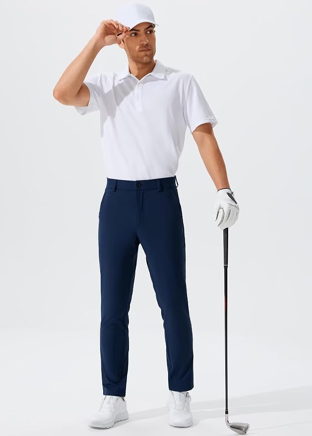QPNGRP Men's Golf Pants 30"/32"/34" Inseam Lightweight Stretch Work Dress Pants - Image 2