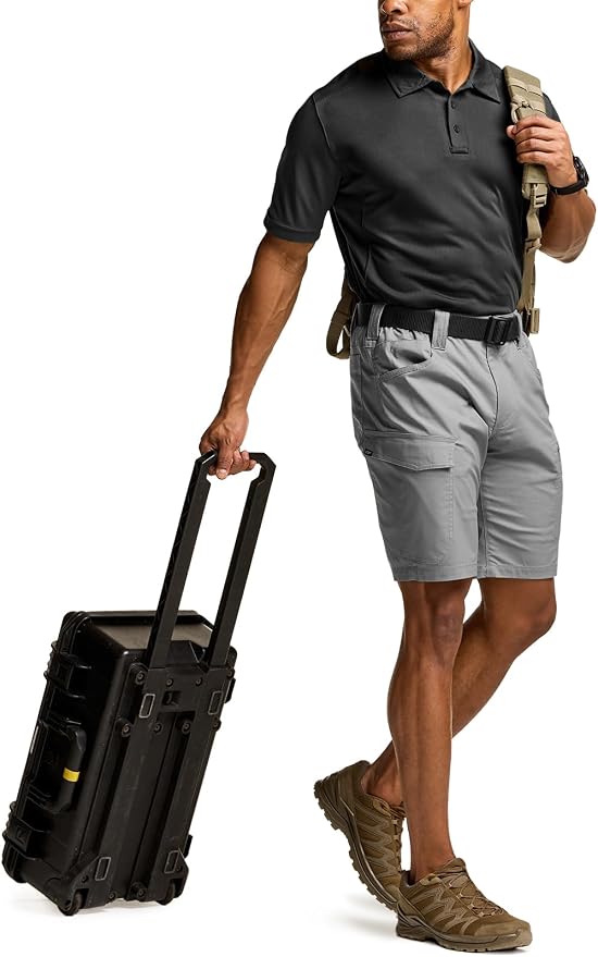 CQR Men's Polo Shirts, Tactical Short Sleeve Golf Performance Shirts, - Image 3