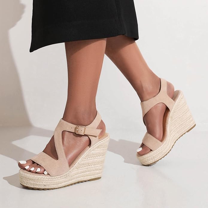 Women's Wedge Sandals, Espadrille Platform Summer Sandals, Wedge Ankle Strap - Image 5