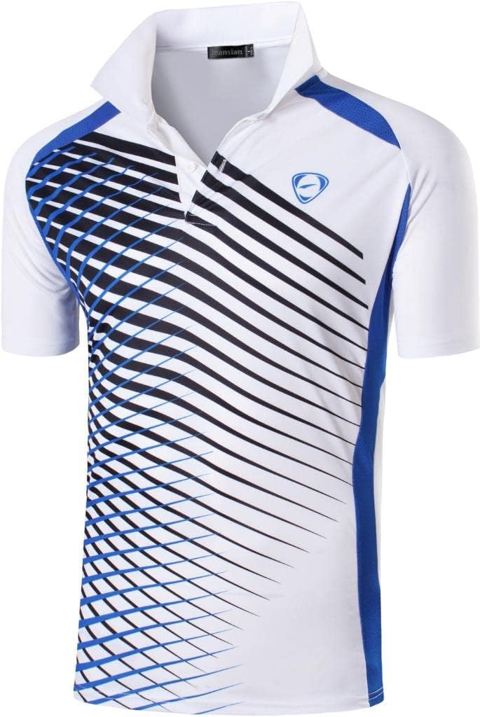 jeansian Men's Sport Outdoor Quick Dry Fit Short Sleeves Polo Tee Shirt Tshirt T-Shirt Tops Golf Tennis Bowling LSL195