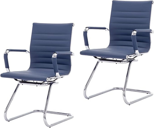 CIMOTA Waiting Room Chairs Leather Office Guest Chair Mid Back Reception Chairs by CIMOTA