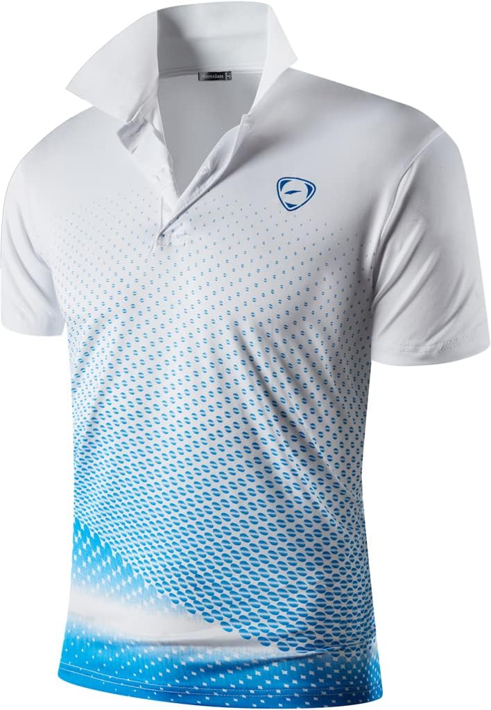 jeansian Men's Sport Outdoor Quick Dry Fit Short Sleeves Polo Tee Shirt Tshirt T-Shirt Tops Golf Tennis Bowling LSL195