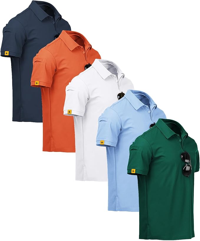 ZITY 5 Pack Mens Polo Shirt Short Sleeve Sports Golf Tennis T-Shirt by ZITY