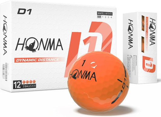 Honma D1 Distance Golf Balls,Extra Soft Feel with Long Distance,High Speed Core with Low Spin Design,Low Compression Golfballs Perfect for Men,Women Beginners,1 Dozen