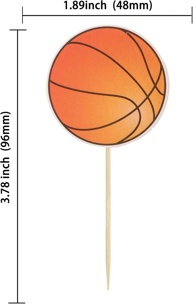 36Pcs Basketball Cupcake Toppers Star Sports Ball Cupcake Picks Decorations - Image 2