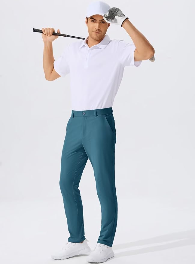 QPNGRP Men's Golf Pants 30"/32"/34" Inseam Lightweight Stretch Work Dress Pants - Image 2