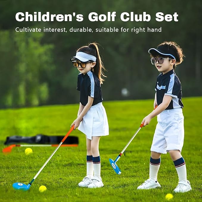 Kids Golf Clubs Set Children Golf Set Yard Sports Tools Three Clubs - Image 4