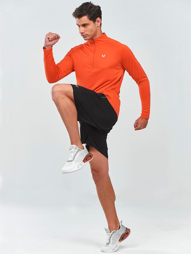 NORTHYARD Quarter Zip Pullover Men Running Shirt Long Sleeve Moisture Wicking - Image 6