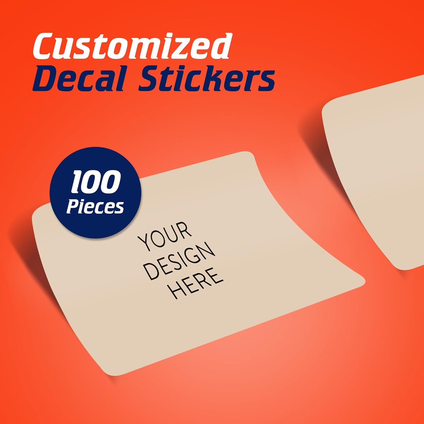 100 Custom Vinyl Stickers - Upload Your own Image, Text, Design, Logo - Personalized Logo Labels for Handmade, Packaging, Bottle, Jars, Candle, Brand Stickers (Brown, 5x3)