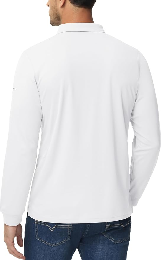 MAGCOMSEN Men's Polo Shirts 3 Button Quick Dry Performance Long Sleeve Tactical - Image 5