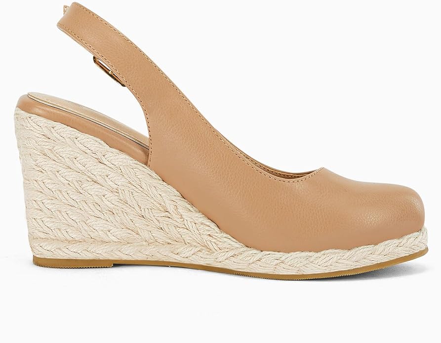Womens Espadrilles Wedge Sandals Closed Toe Slingback Wedges Pumps Platform - Image 4