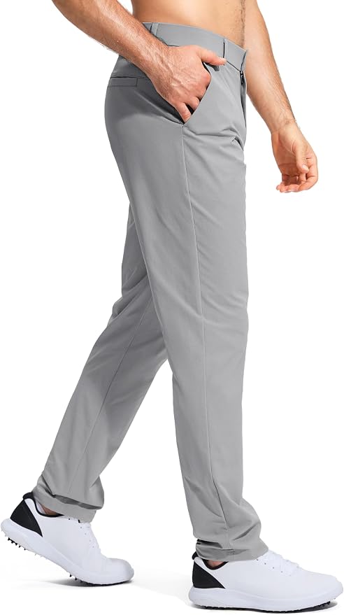 Pudolla Men's Golf Pants Stretch Work Dress Comfy Pants 30"/32"/34" Lightweight - Image 3