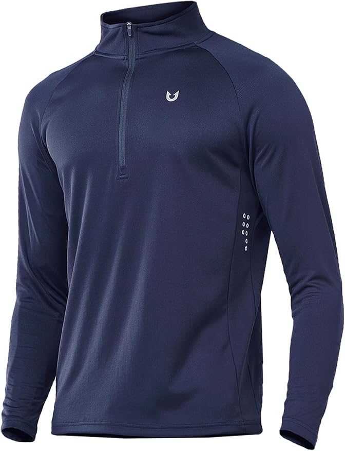 NORTHYARD Quarter Zip Pullover Men Running Shirt Long Sleeve Moisture Wicking by NORTHYARD