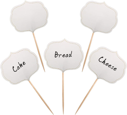 BLUE TOP 50 Pieces Cupcake Picks Blank Toothpick Flags Cake Toppers Cheese Markers Buffet Labels for Charcuterie Board Food Tags Toothpick Signs,Wedding,Birthday Party and Dinner Decorations Supplies.