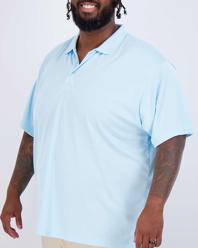 Real Essentials 3 Pack: Men's Quick-Dry Short Sleeve Athletic Performance Polo - Image 4