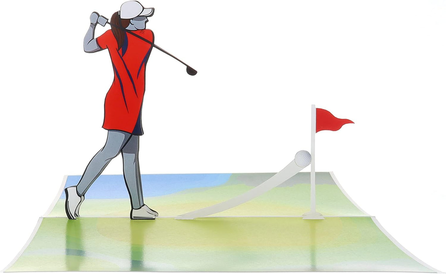 iGifts And Cards Women’s Golf Pop-Up Card – Celebrate Her Swing with Style – Birthday, Thank You, Retirement – For Female Golfers, Coaches, Moms, Girlfriends – 6" x 8"