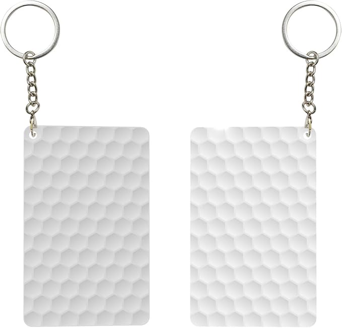 Astronaut Playing Golf Keychains Rectangular Acrylic Keychain Daily Key Ring - Image 2