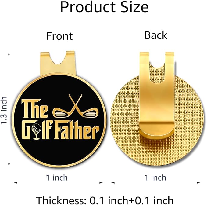 Hafhue The Golf Father Black Gold Golf Ball Marker - Image 2